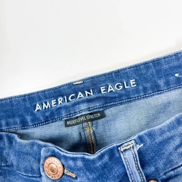 American Eagle Curvy Hi-Rise Skinny Fit Jeans Women's Blue Stretch Denim Size 16 - Picture 5 of 8